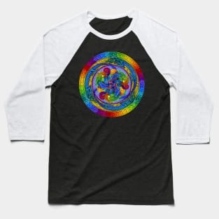 Psychedelic Dragons Rainbow Mandala Baseball T-Shirt